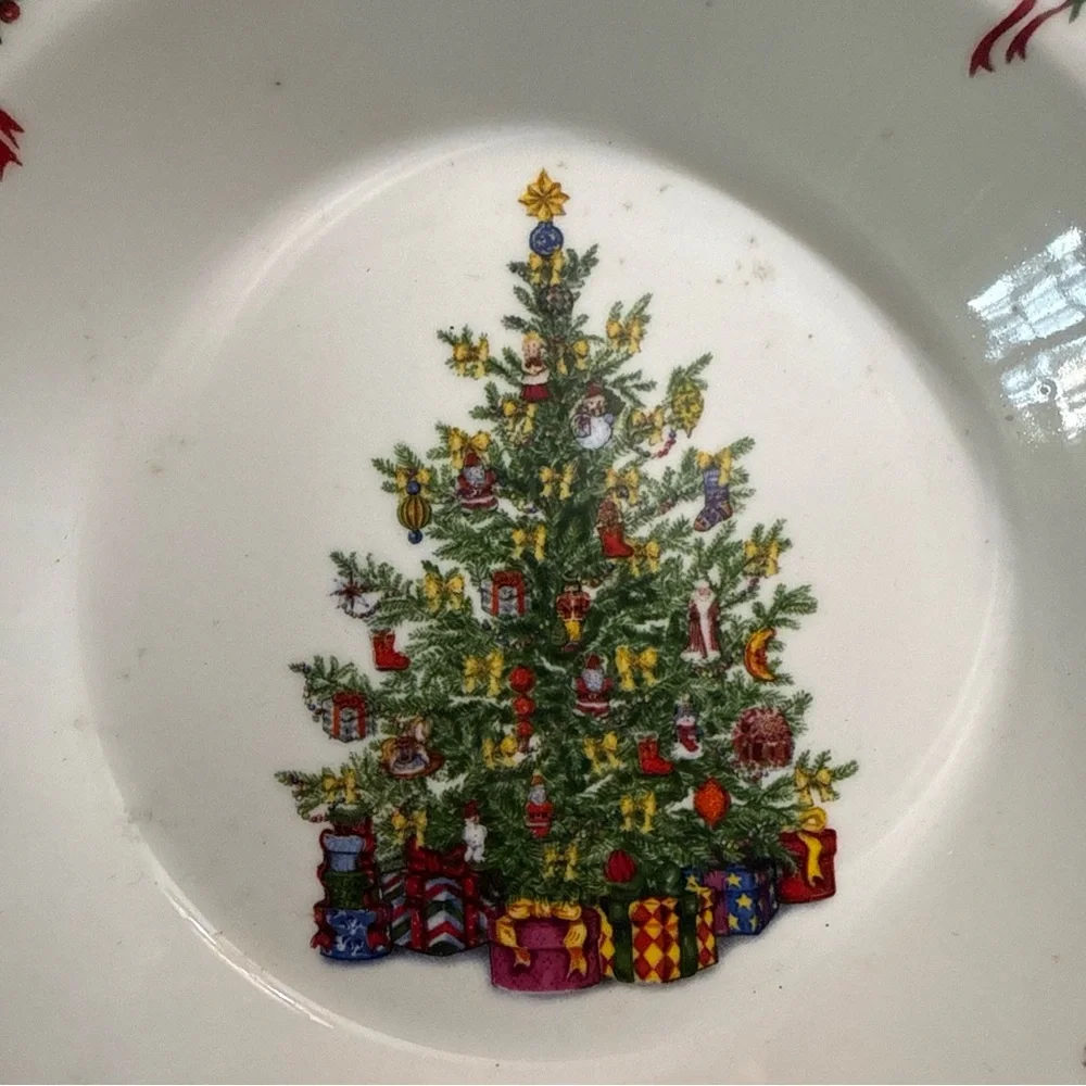 Christopher Radko Traditions Holiday Celebration Tree Dinner Bowls- 4